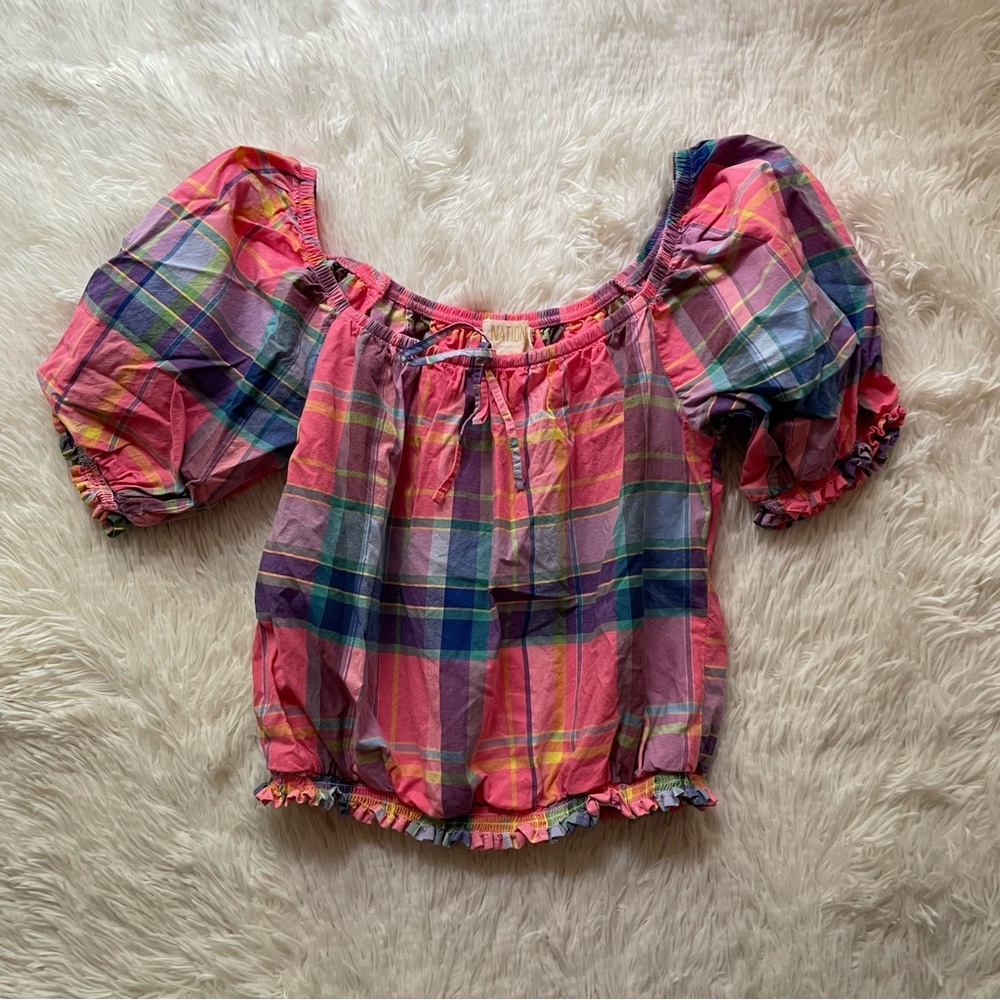 Nation LTD sample Rowena blouse in clueless plaid